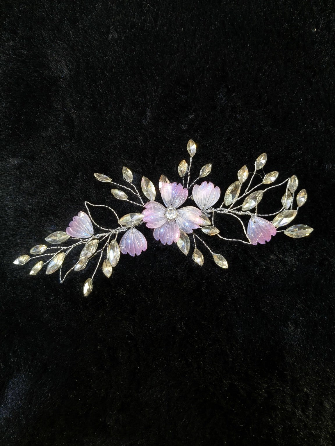 Lavender Floral Crystal Bridal Tiara