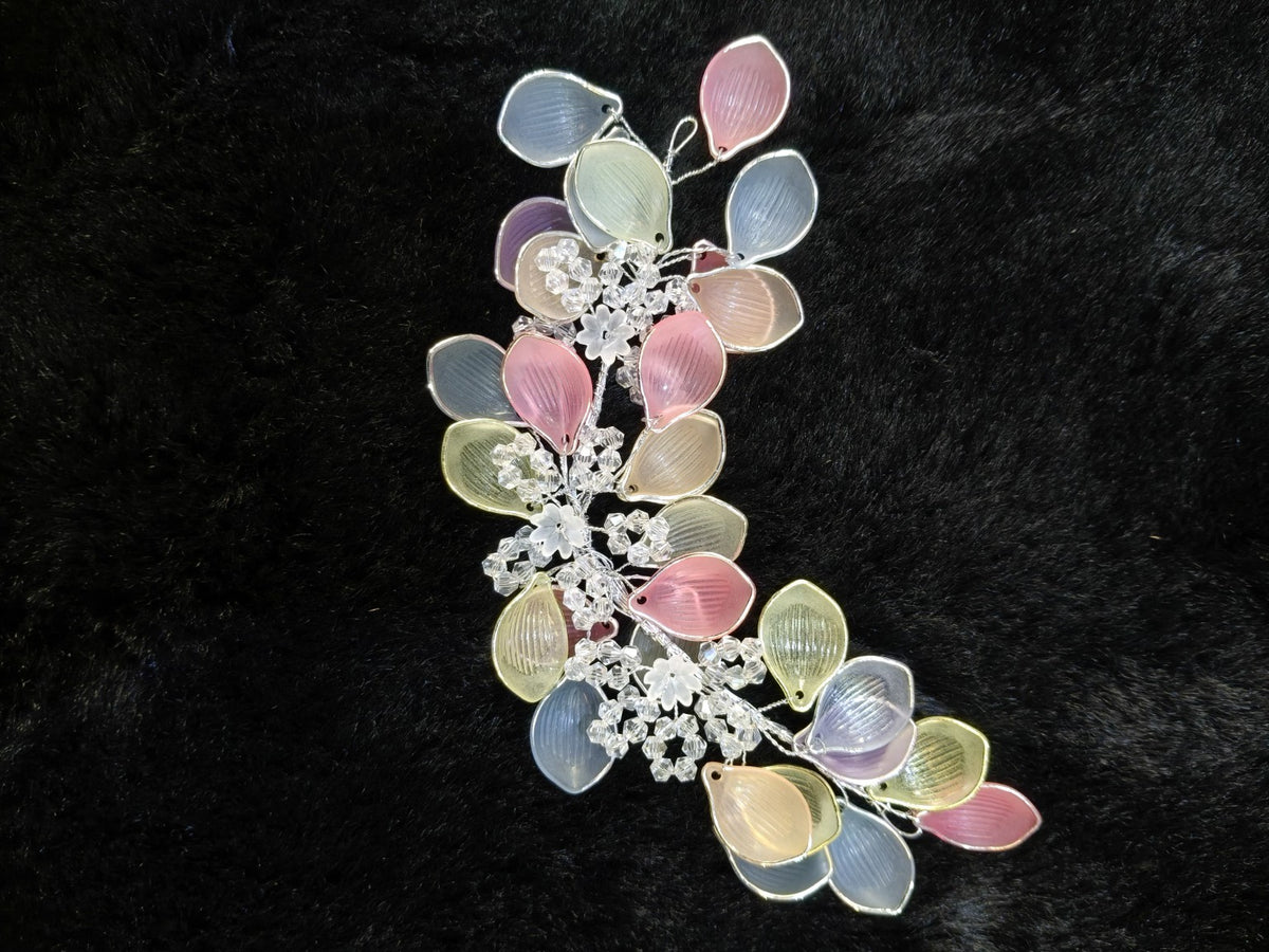 Pastel Multicolor Petal Crystal Bridal Tiara