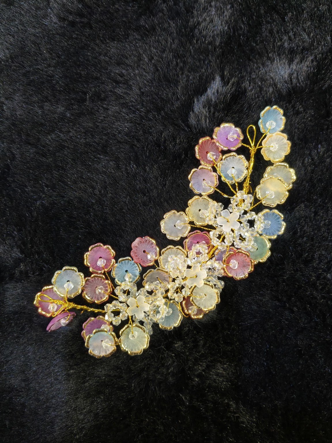 Multicolor Floral Crystal Bridal Tiara
