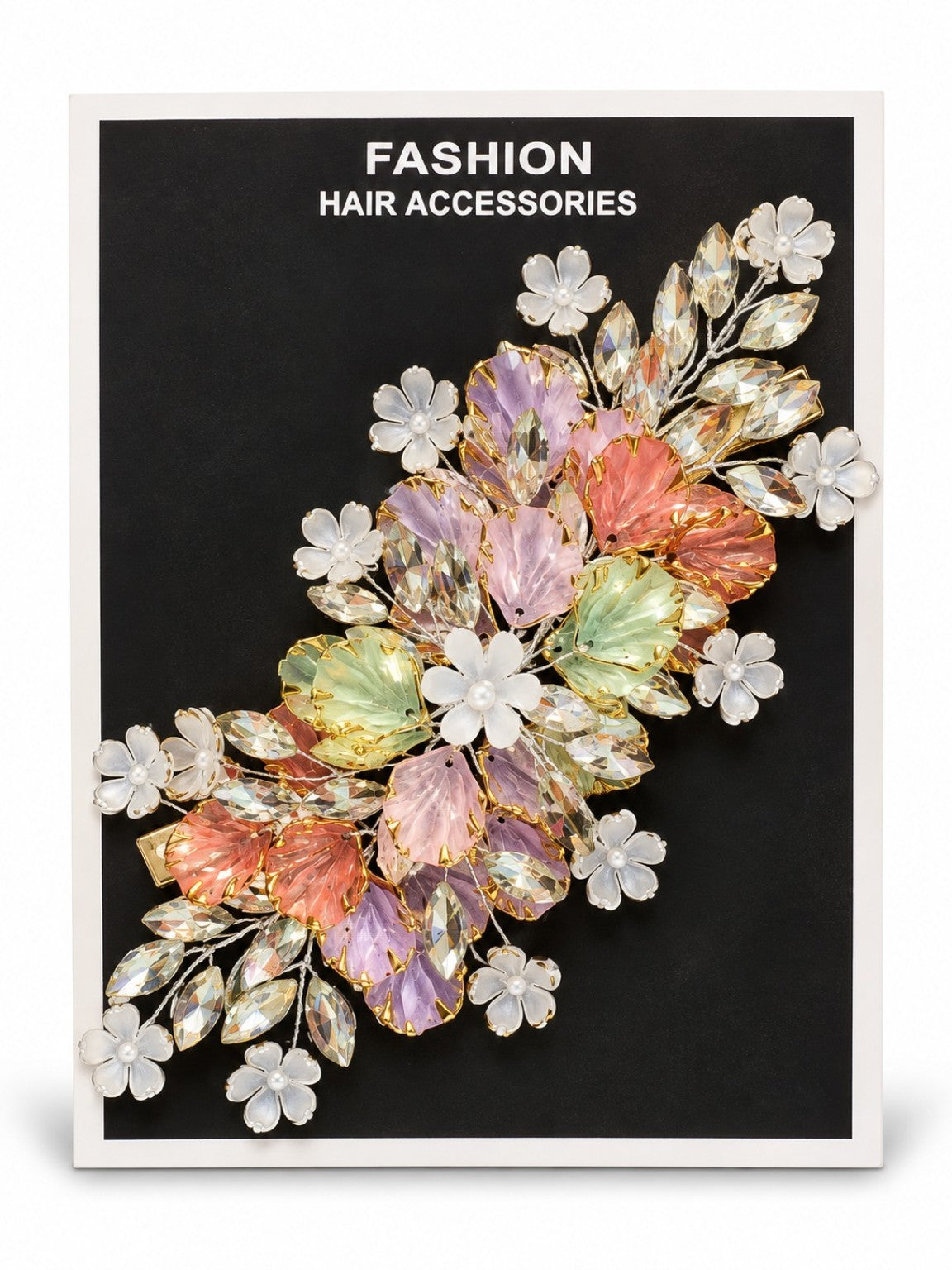 Pastel Multicolor Crystal Floral Hair Tiara