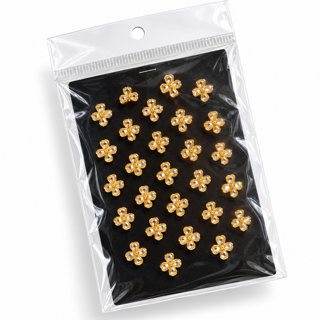 Golden floral butterfly hair accessory set
