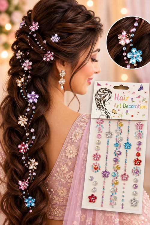 Bridal Hair Art Crystal Sticker Set