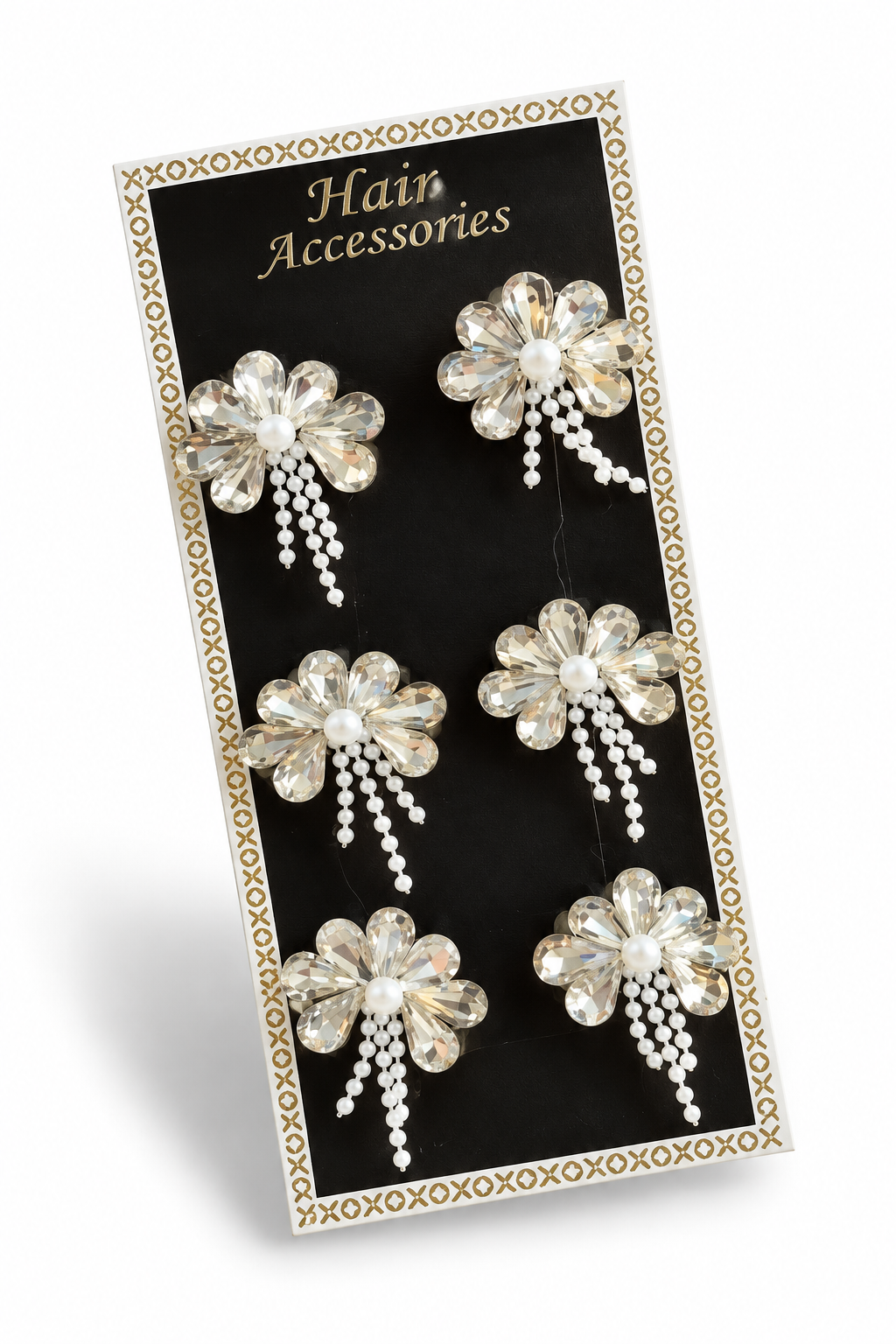 Crystal pearl flower hair stickers product card