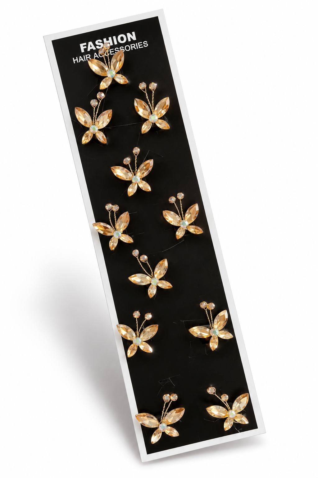 Gold crystal butterfly hair stickers product card