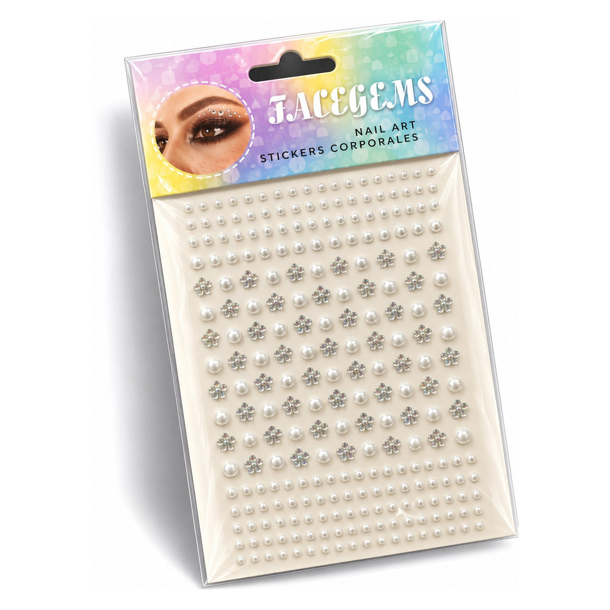 Rainbow Crystal & Pearl Hair Stickers — uniform 1500 x 1500 product image