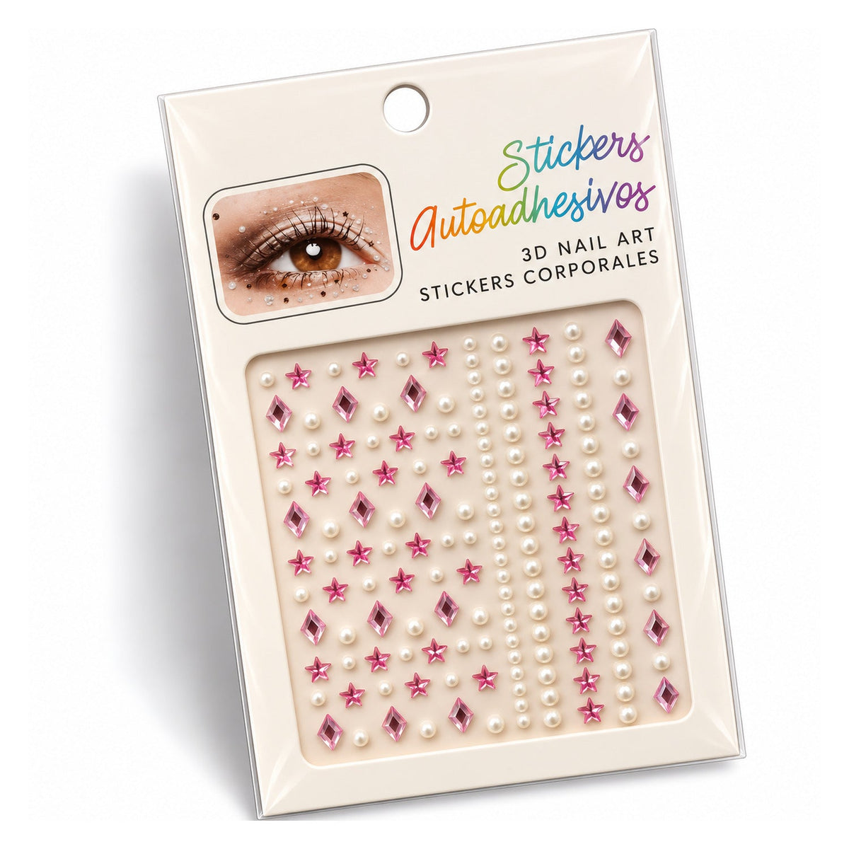 Pink Star & Diamond Hair Stickers — uniform 1500 x 1500 product image
