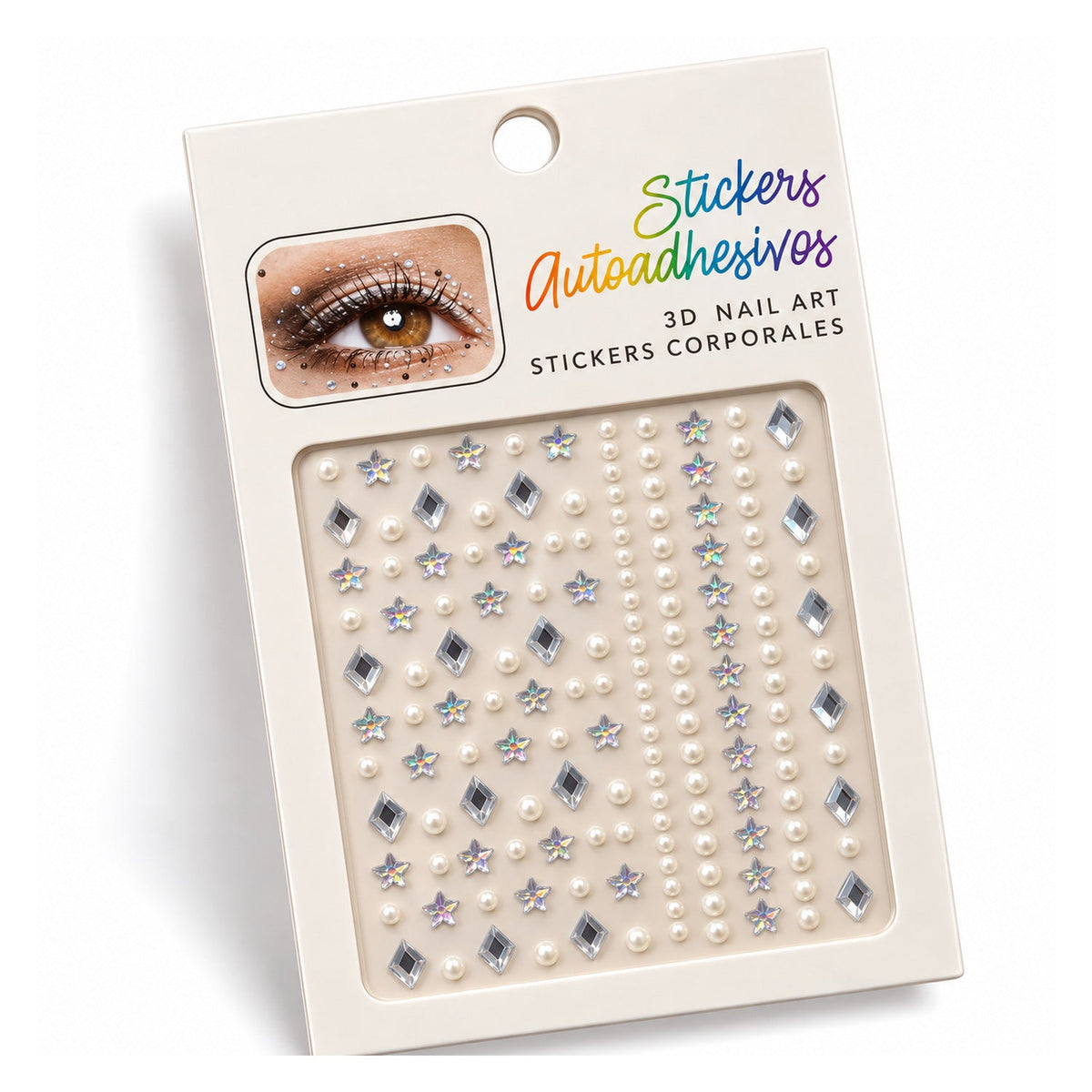 Silver Crystal & Star Hair Stickers — uniform 1500 x 1500 product image