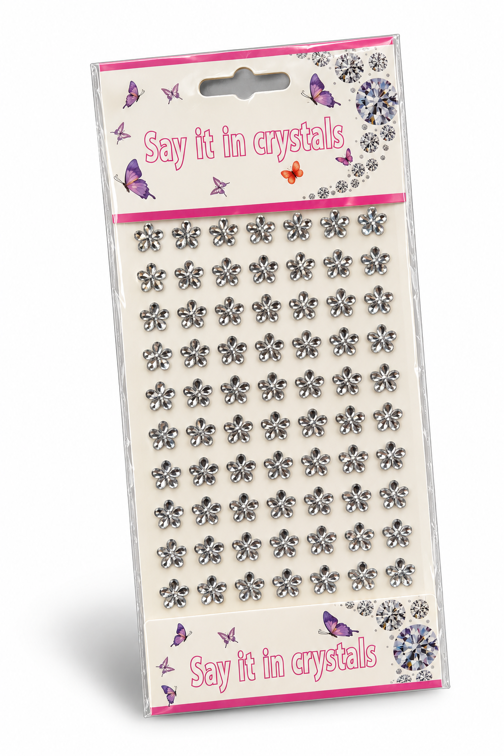 Rhinestone Flower Hair Sticker Pack